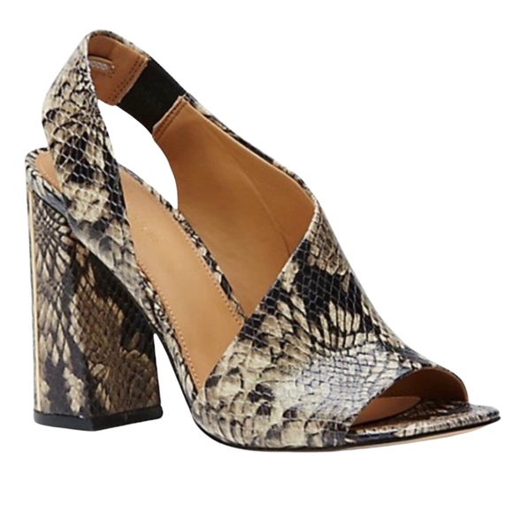 Calvin Klein Snakeskin Open Toe Sling Back - Picture 1 of 7